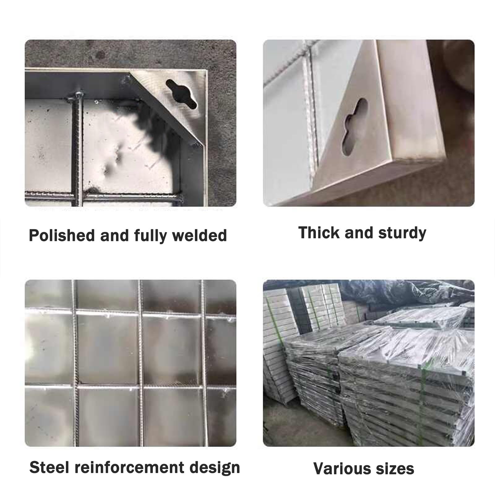 Couvercle de fosse septique carré avec base(40*40*5cm/15.7*15.7*1.96in)