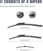 Vista 42 de 28"+20" Limpiaparabrisas frontales para Toyota Sienna 2020 2019 2018 2017 2016 2015 2014 2013 2012 2011 2010 (Juego de 2) Adaptador de gancho J/U