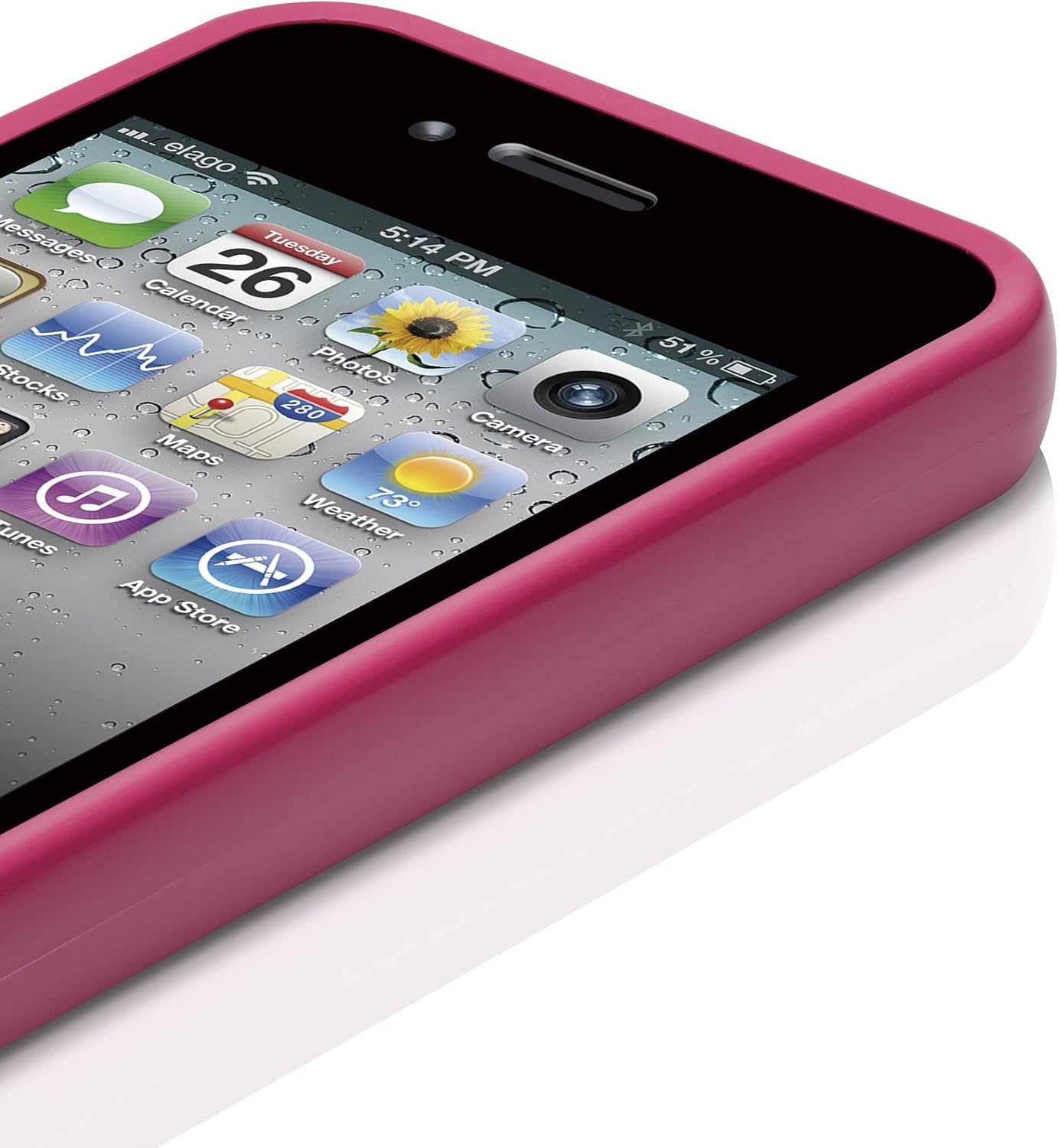 elago S4 Glide Case for AT&T, Sprint and Verizon iPhone 4/4S - eco Friendly Packaging (Hot Pink)