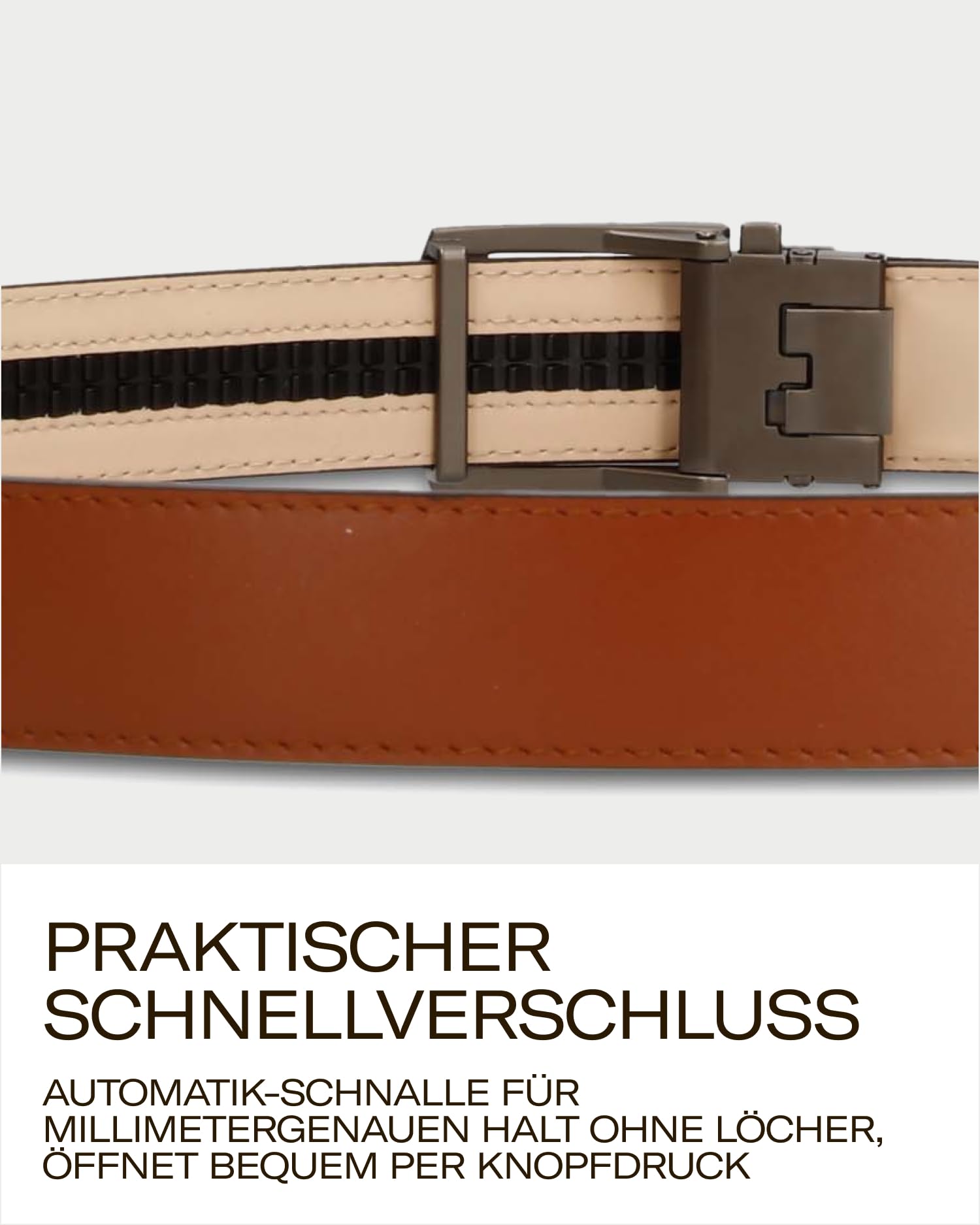 Picard Ledergürtel | Gürtel Herren stufenlos verstellbar ohne Löcher | Automatikgürtel mit Schnellverschluss | Anzuggürtel 100-110 cm auf Wunschlänge kürzbar | hochwertiges, echtes Leder