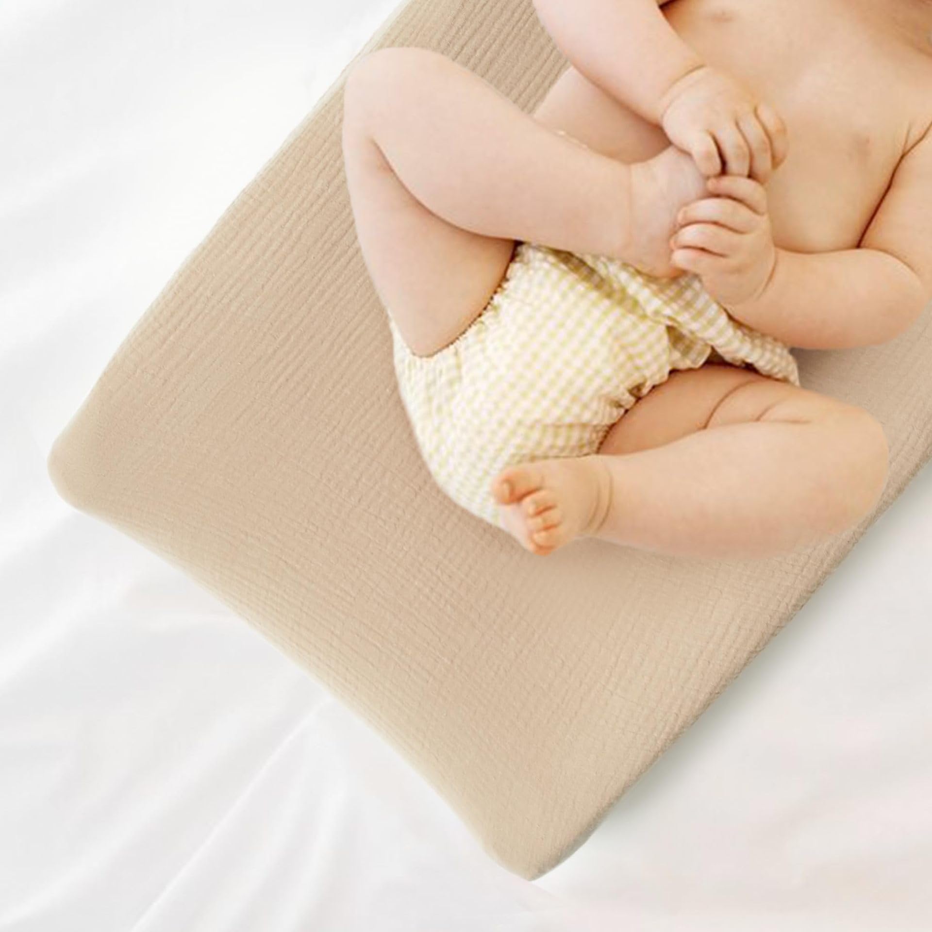 Muslin Cotton Baby Diaper Changing Pad Cover Elastic Rainbow Pattern Cradle Mattress Sheets Nursery Changing Mat Cover Breathable Changing Table Cover 32''X 17''(Cover Only - Image 4
