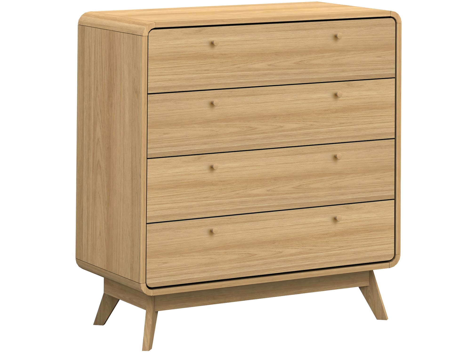 DHP Furniture Cassie Dresser with 4 Drawers Brown, 39x80x88cm (DxWxH)