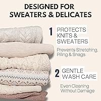 Vista 3 de 3 bolsas espaciosas de malla duradera (16 x 20 pulgadas) que protegen los delicados, malla fina para lavado y secado uniformes, cremallera