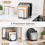 Organisateur de table de découpe de cuisine, Cookie Sheet Storage Rack,Cabinet Diviseurs Holder avec 5 Fentes pour l'organisateur de bacs de cuisson (2 PCS)