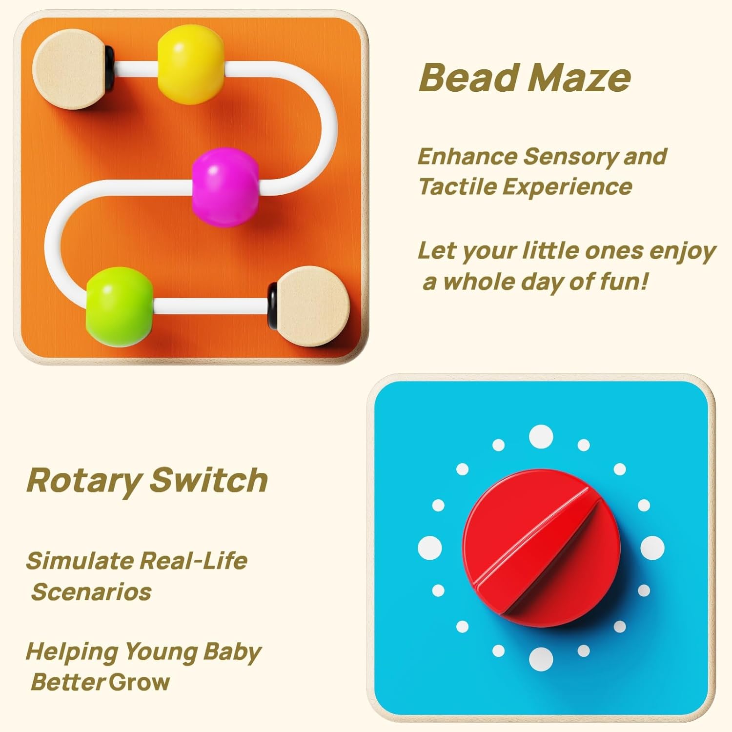 Busy Board for 1 Year Old, Montessori Toys for Toddler 1-3, Boys Girls Birthday Gifts