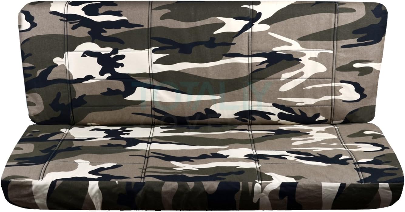 Totally Covers Compatible with 2001-2003 Ford F-150 SuperCrew Camo Truck Seat Covers (Rear 60/40 Split Bench) w/wo Adjustable Headrests: Wetland Camouflage (16 Prints) F-Series F150 Crew Cab Back