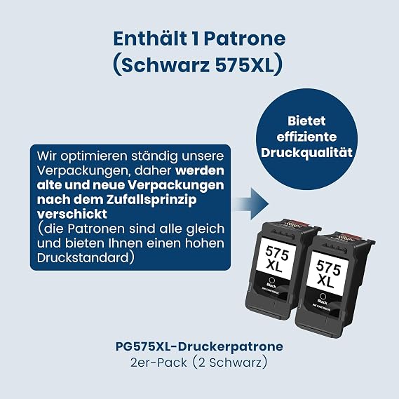 Washope PG575 XL PG-575XL Black Printer Cartridges Multipack Black Replacement for Canon TS3550i TS3551i TR4750i TR4751i (Pack of 2)