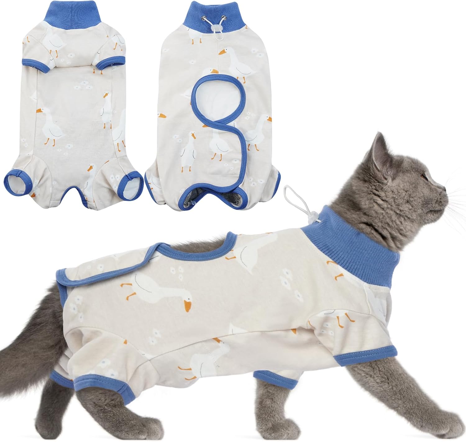 DENTRUN Cat Surgery Recovery Suit Female Male Soft Onesie, Kitten