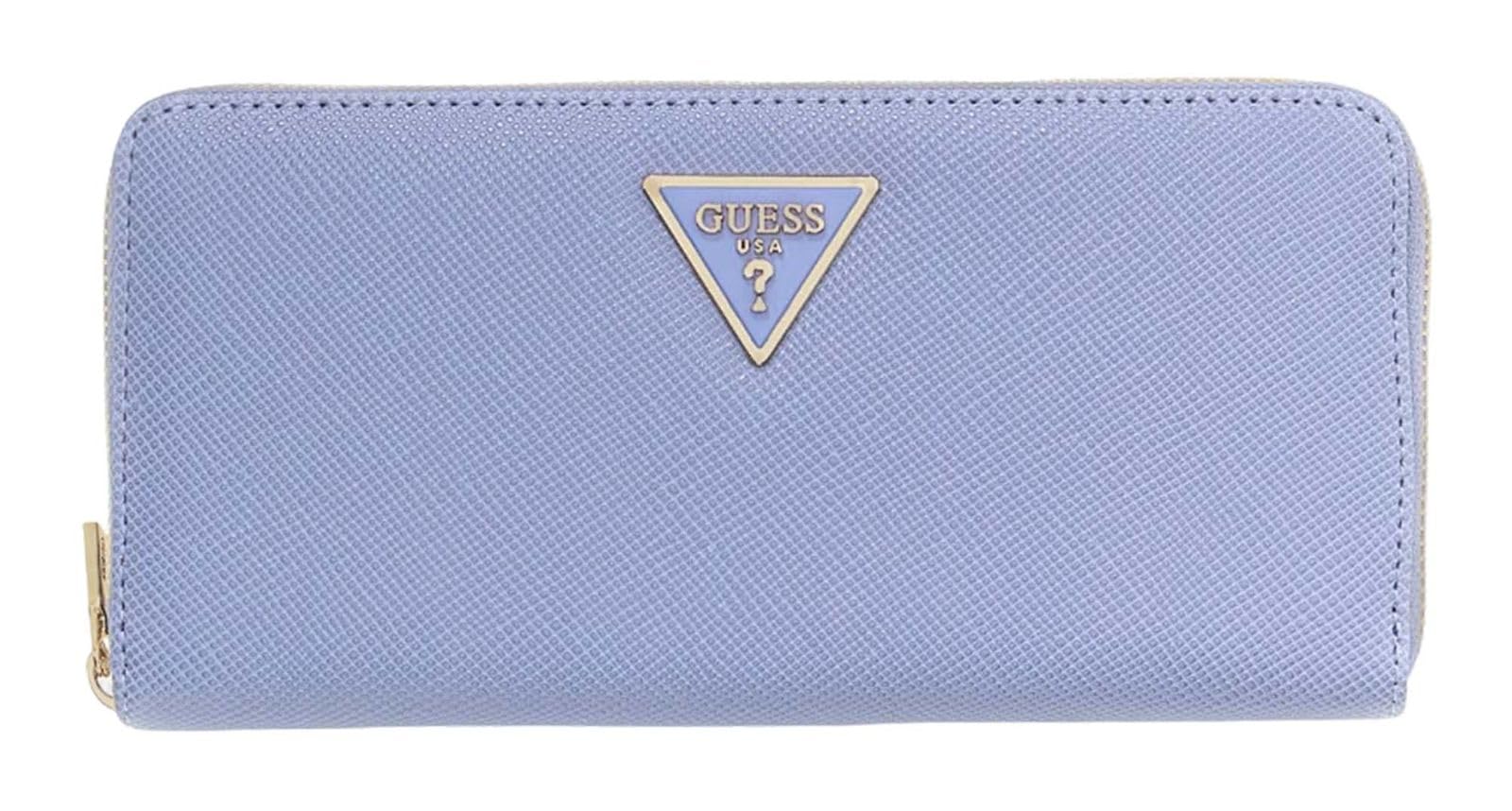 GUESS portafoglio Laurel II Large Zip Around Wallet Grey Blue grigio cadetto