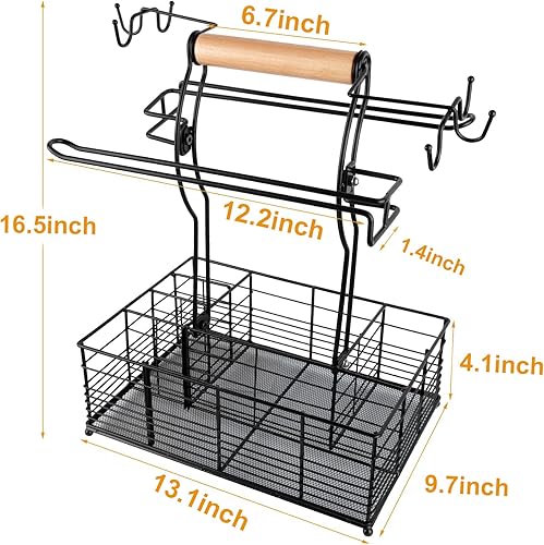 Miniatura 9 de Carrito de parrilla, organizador de barbacoa para parrilla al aire libre, artículos esenciales de campamento, accesorios de campamento para cocina