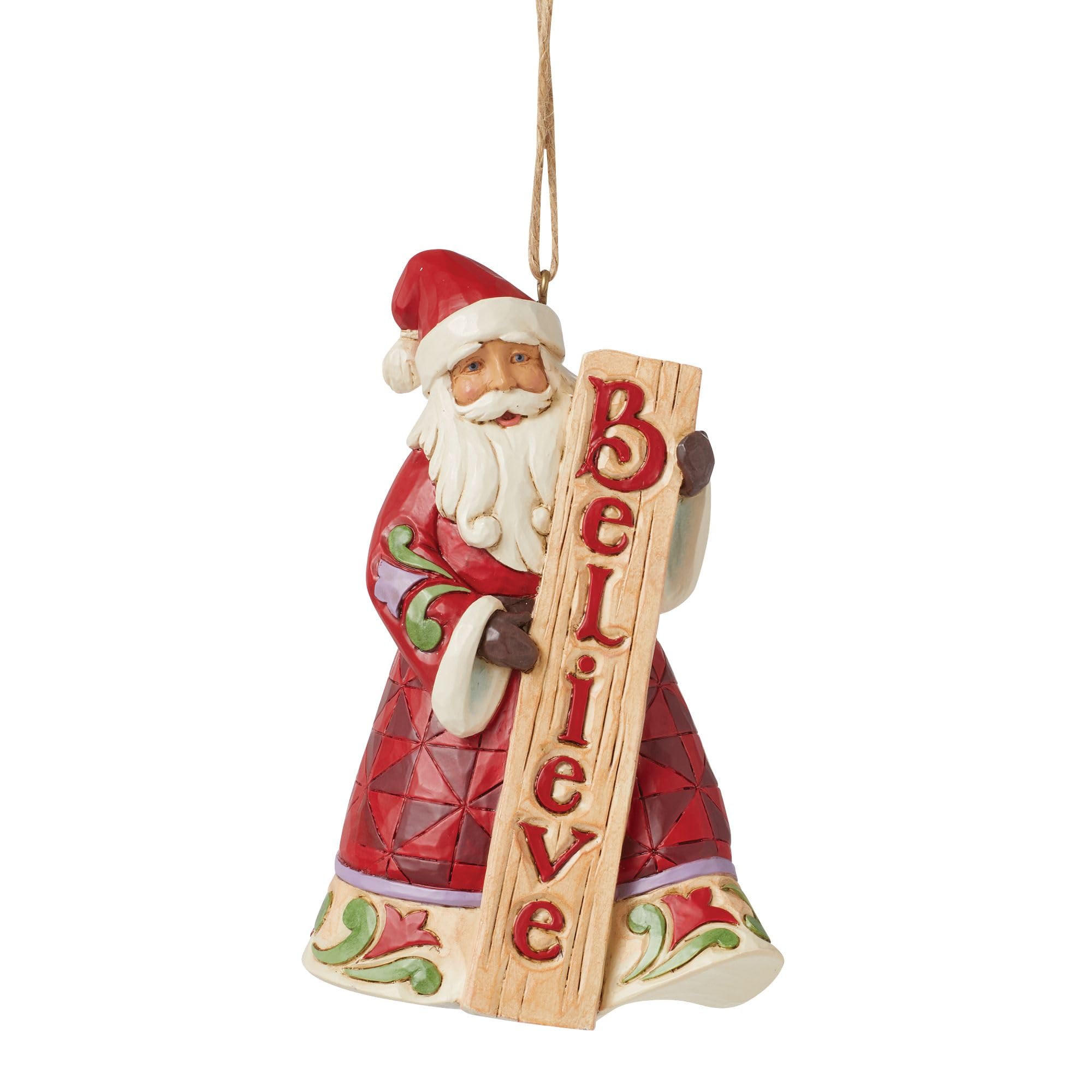 Père Noël à suspendre Jim Shore Heartwood Creek multicolore Believe de 11 cm