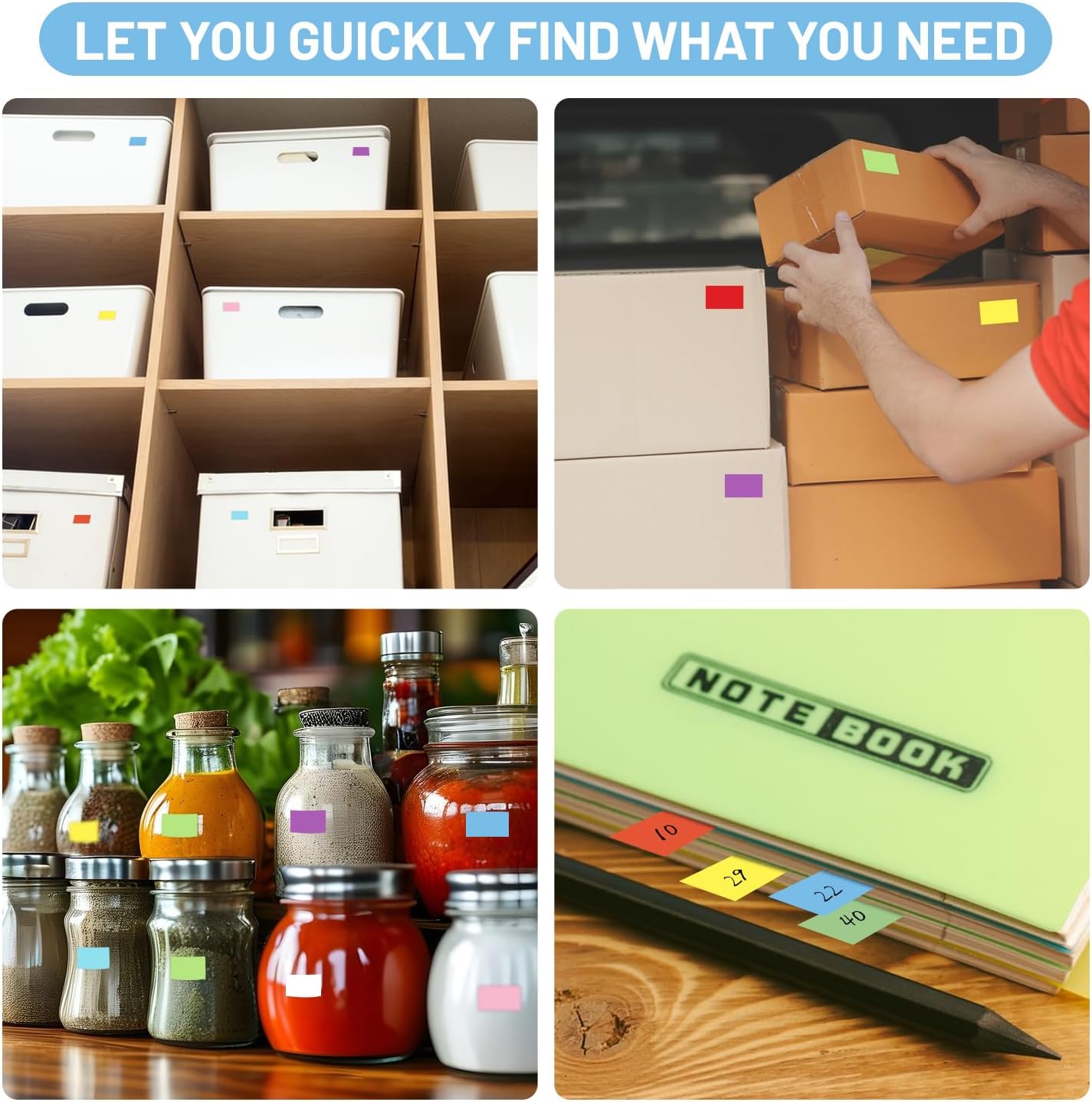 2600 PCS Color Coding Labels,1/2" x 3/4" Rectangular Bright Colored Labels Stickers,10 Color Removable Price Tags,Garage Sale Price Stickers for File Folder Tabs Labeling Marking Office Classroom - Image 4