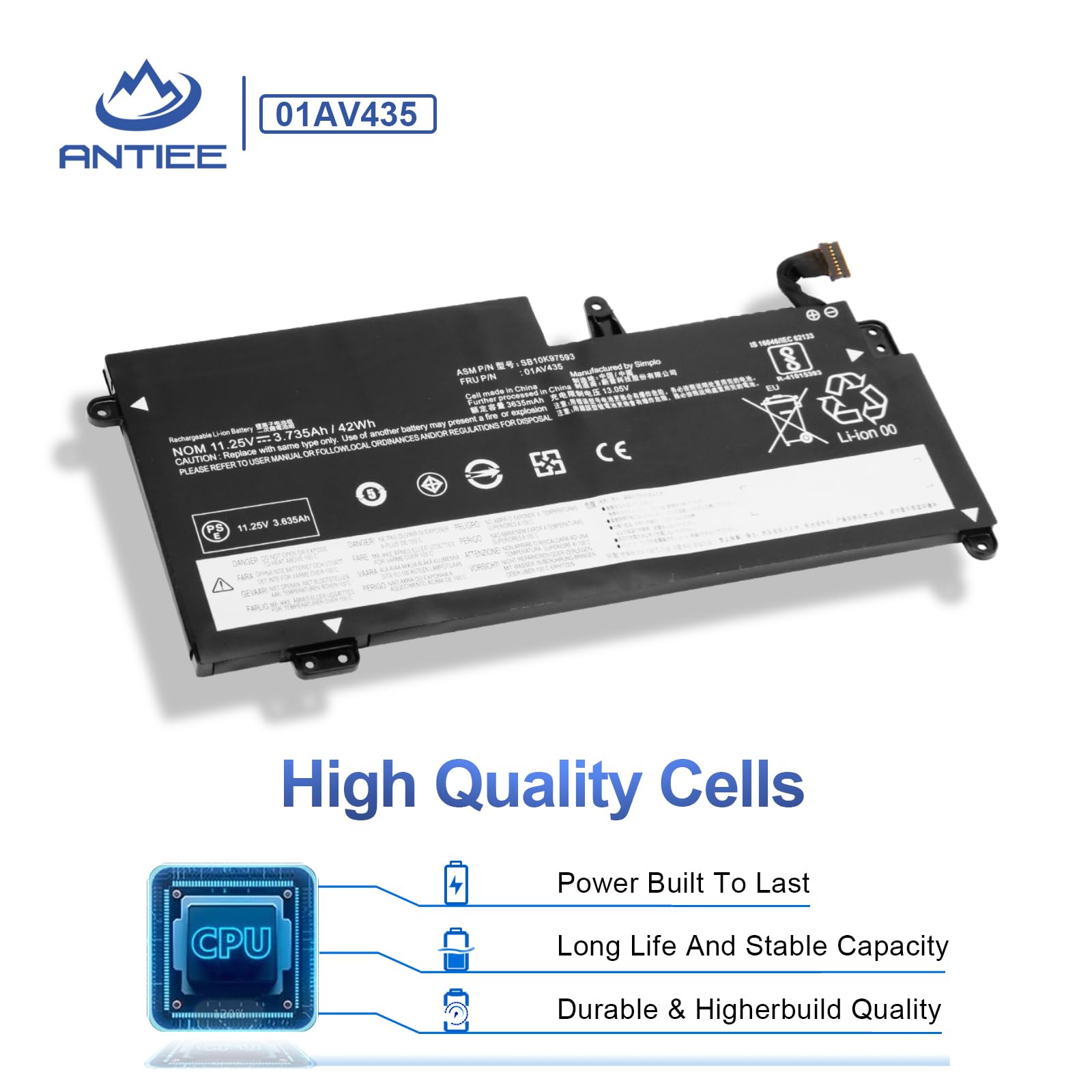 ANTIEE 42Wh 01AV435 01AV436 Laptop Akku für Lenovo