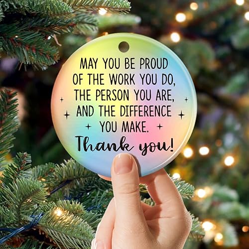 Vista 74 de OASSIE Regalos de agradecimiento de Navidad para empleados para compañeros de trabajo, adornos de Navidad de cerámica 2025 para decoraciones