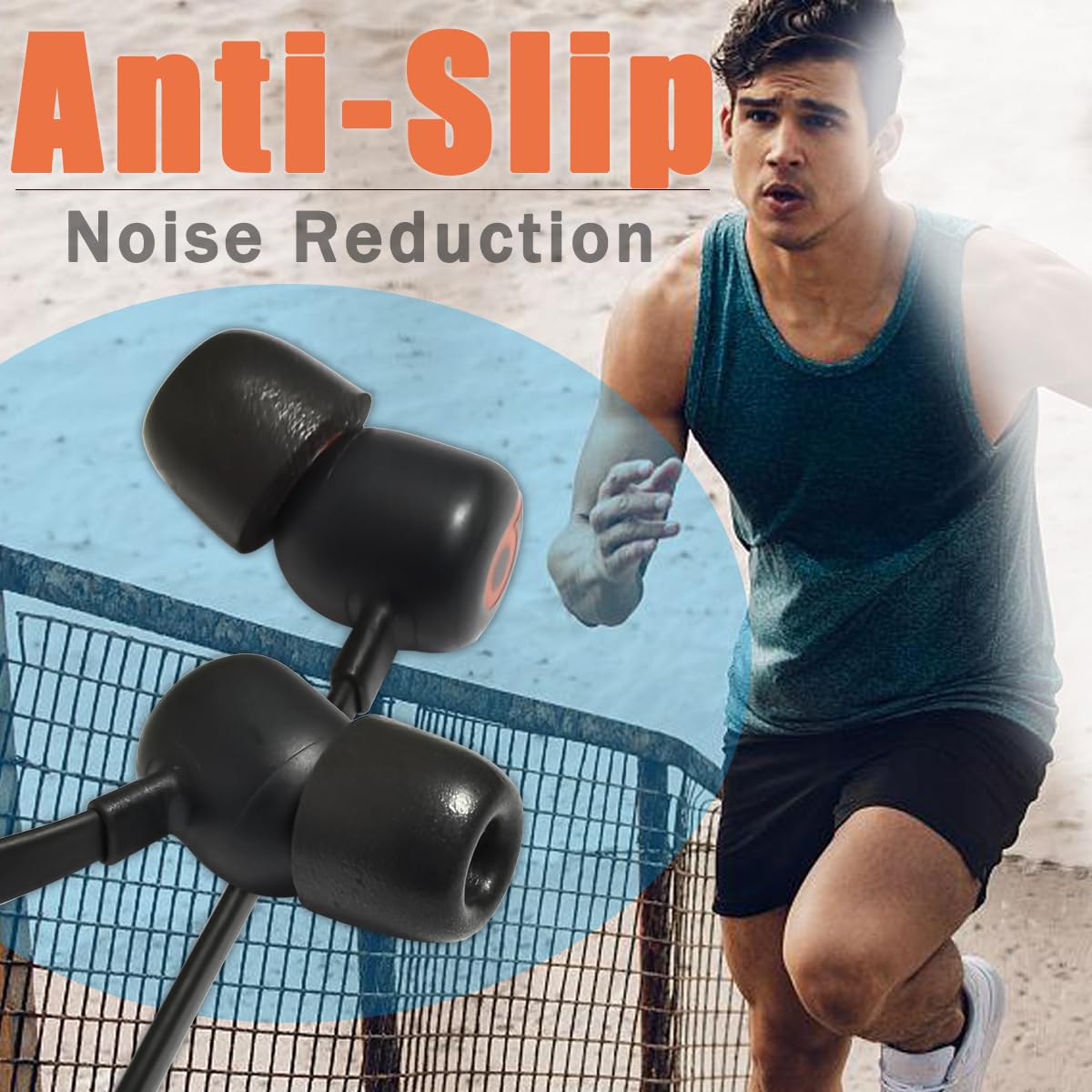 Luckvan Almohadillas de espuma viscoelástica de repuesto para auriculares intraurales con caja de almacenamiento de 5 mm a 7 mm, aislamiento antideslizante, almohadillas de repuesto para auriculares