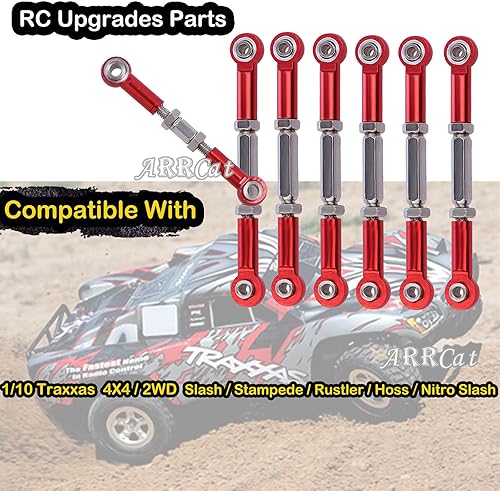Miniatura 9 de Piezas de mejora, tensores Camber Links para 110 Slash 2WD 4X4Rustler 2WD 4X4Hoss 2WD 4X4Stampede 2WD 4X4 RC camión, tensores ajustables de