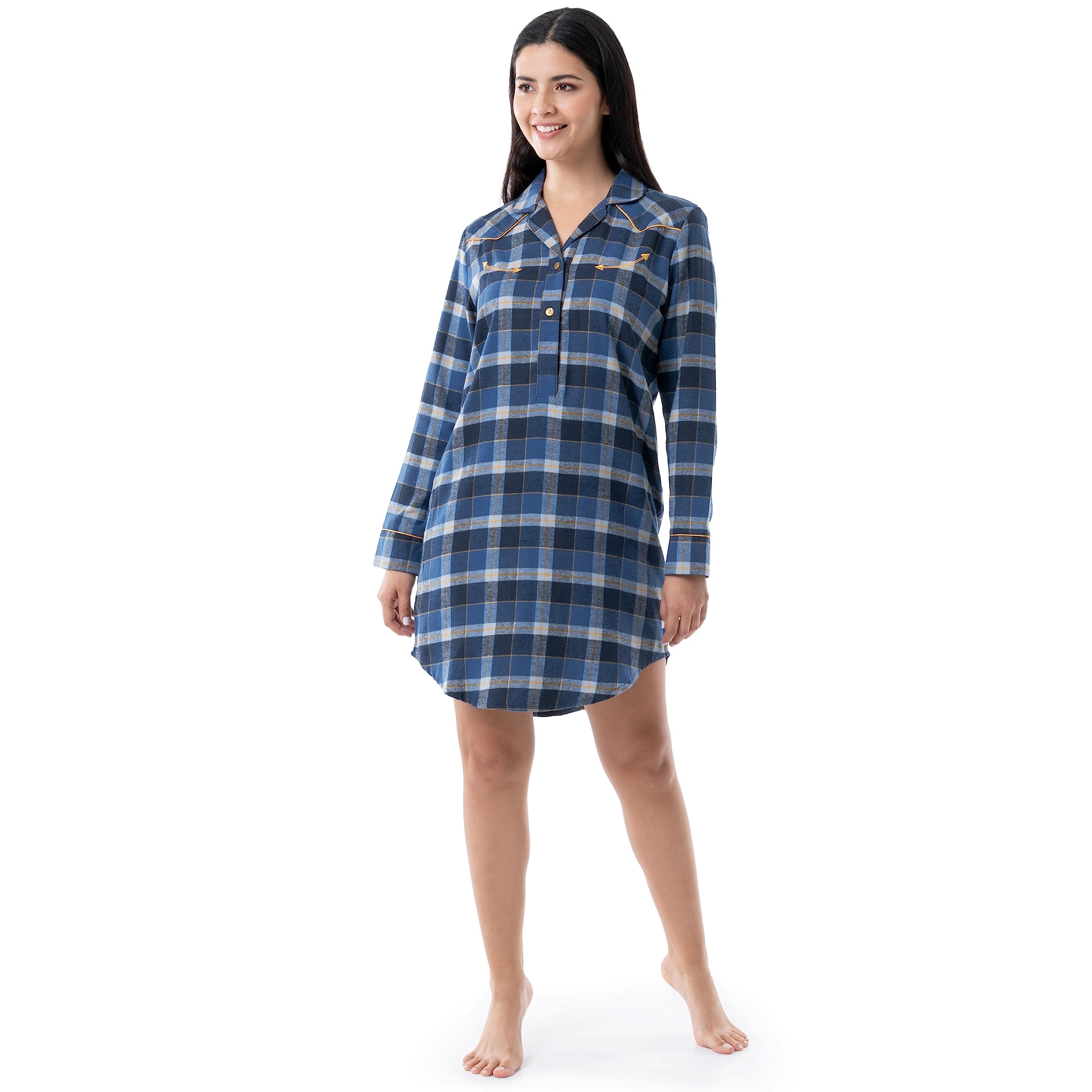 Wrangler Women's Mid-Length Flannel Sleep Shirtdress