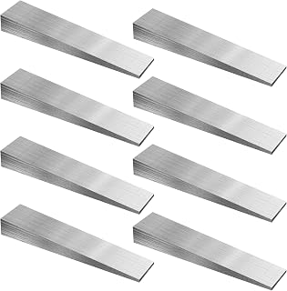 8PCS Metal Wedge Shims Triangle Flange Wedge Steel Wedges for Welding Silver Metal Flange Wedge Pipe Fitting Welding Tool 4 x 0.8 x 0.5 inch Steel Wedge Set
