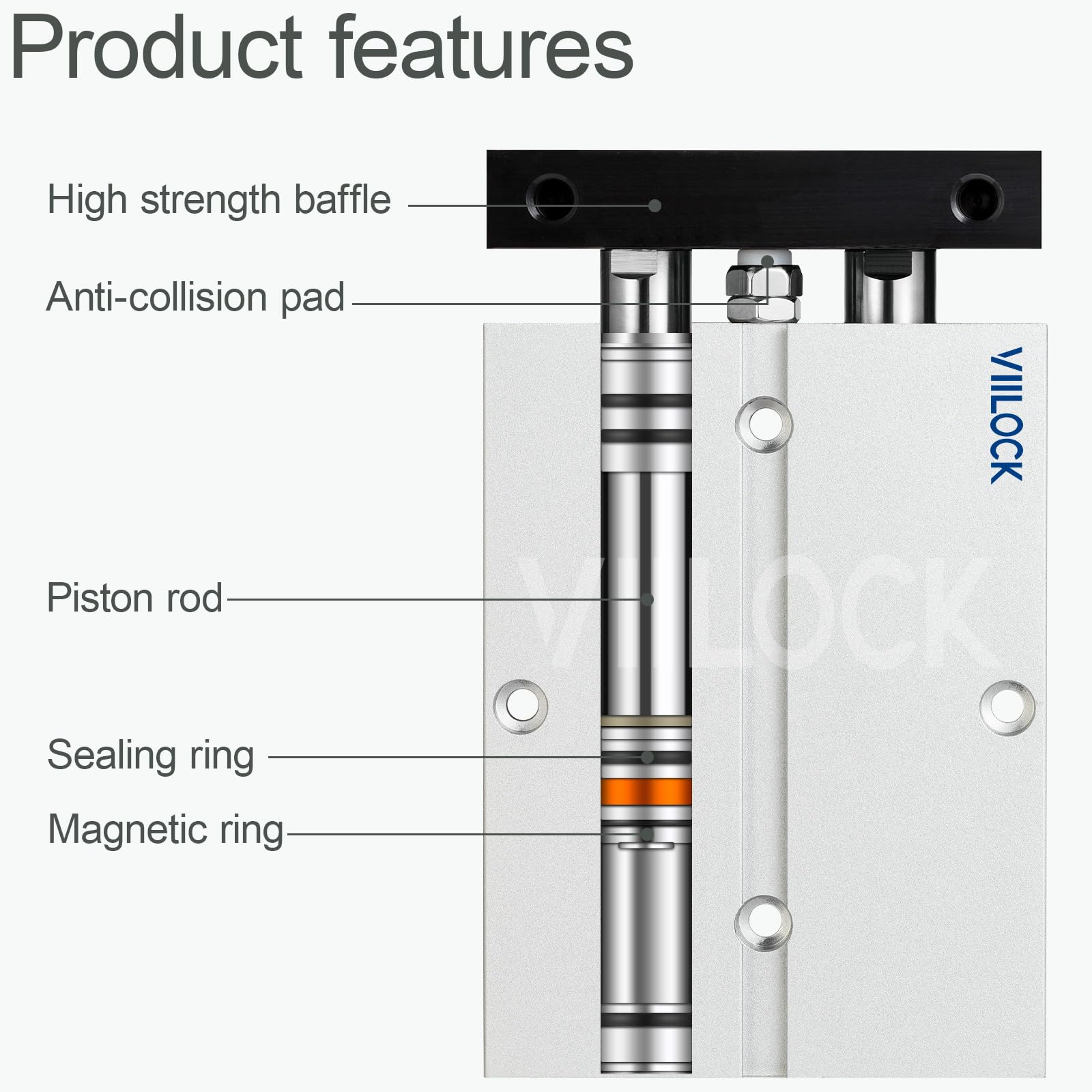 VIILOCK TN32x50 Double Action Air Cylinder -4