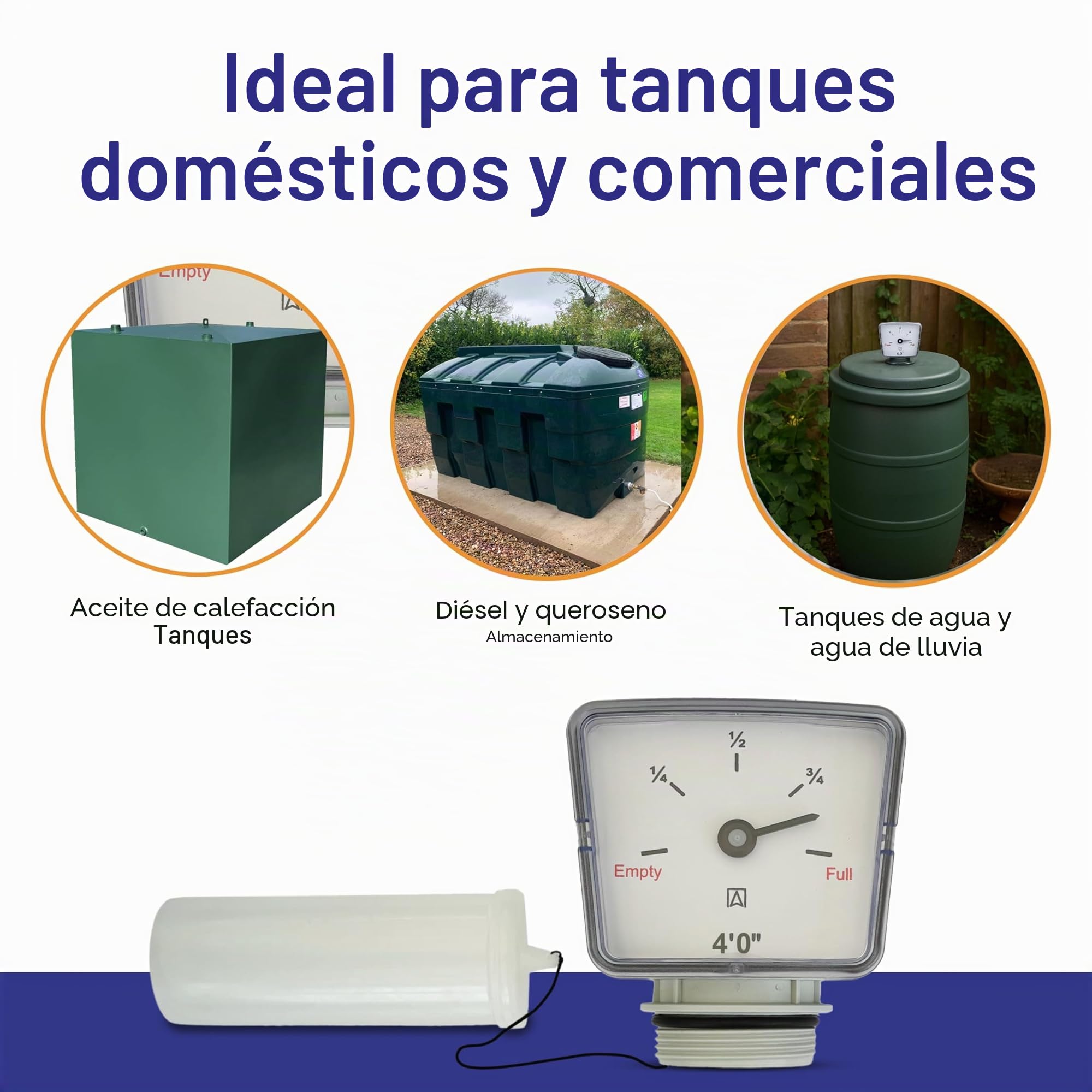 Generic Indicador de nivel de tanque tipo flotador para tanques de aceite/combustible/calefacción/agua [1,2 m]