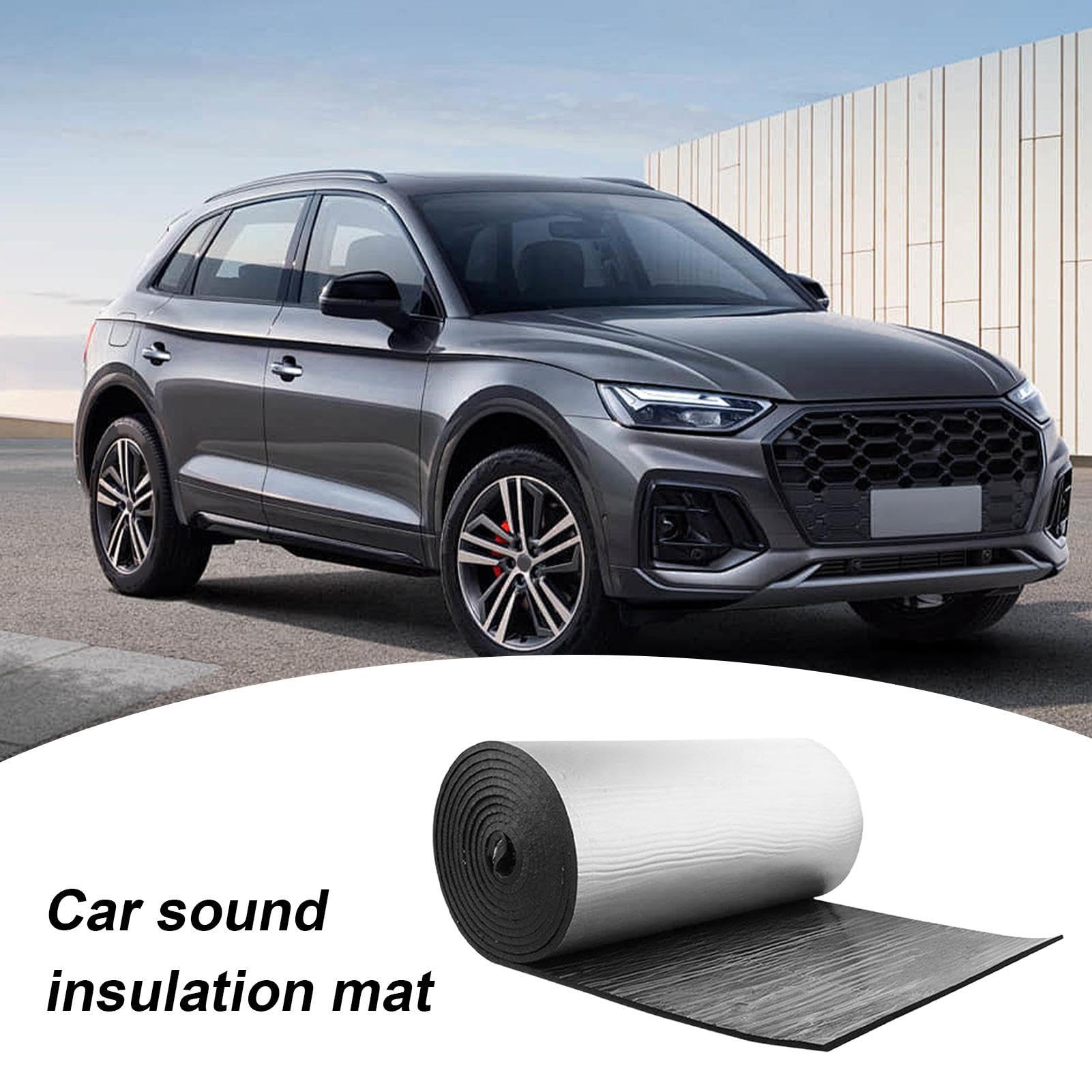 Material Aislante Acústico para Coche 200x50cm Adhesivo Aislante Térmico | Aislamiento Térmico y Acústico para Vehículos para Puertas Techo Maletero Chasis Pasos de Rueda