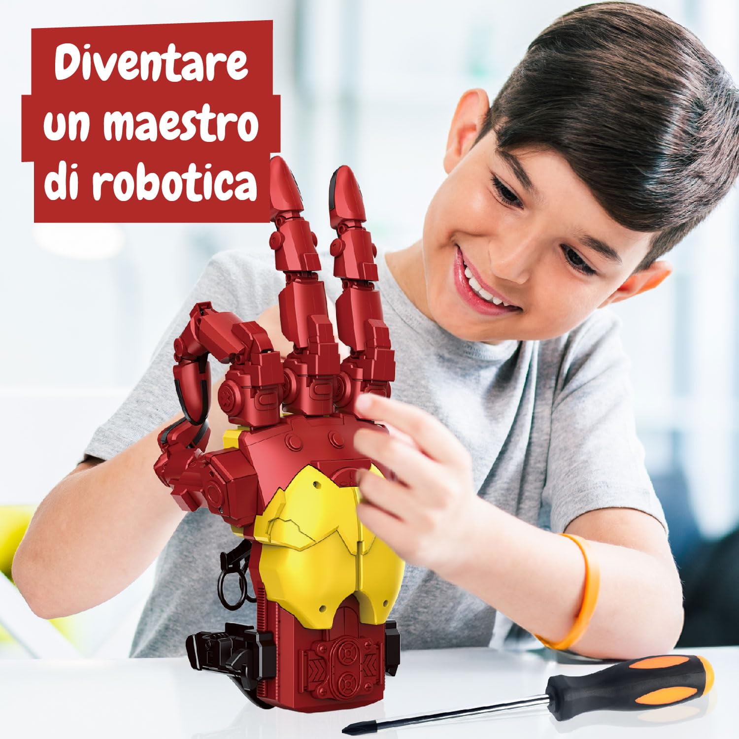 Science4you Kit Mano Cyborg Idraulica – Costruisci la tua Mano Robotica Gigante con 112 Pezzi, Giocattoli STEM, Gioco per Bambini di Ferro, Regalo Perfetto per Bambini di Età 9 10 11 12+ Anni