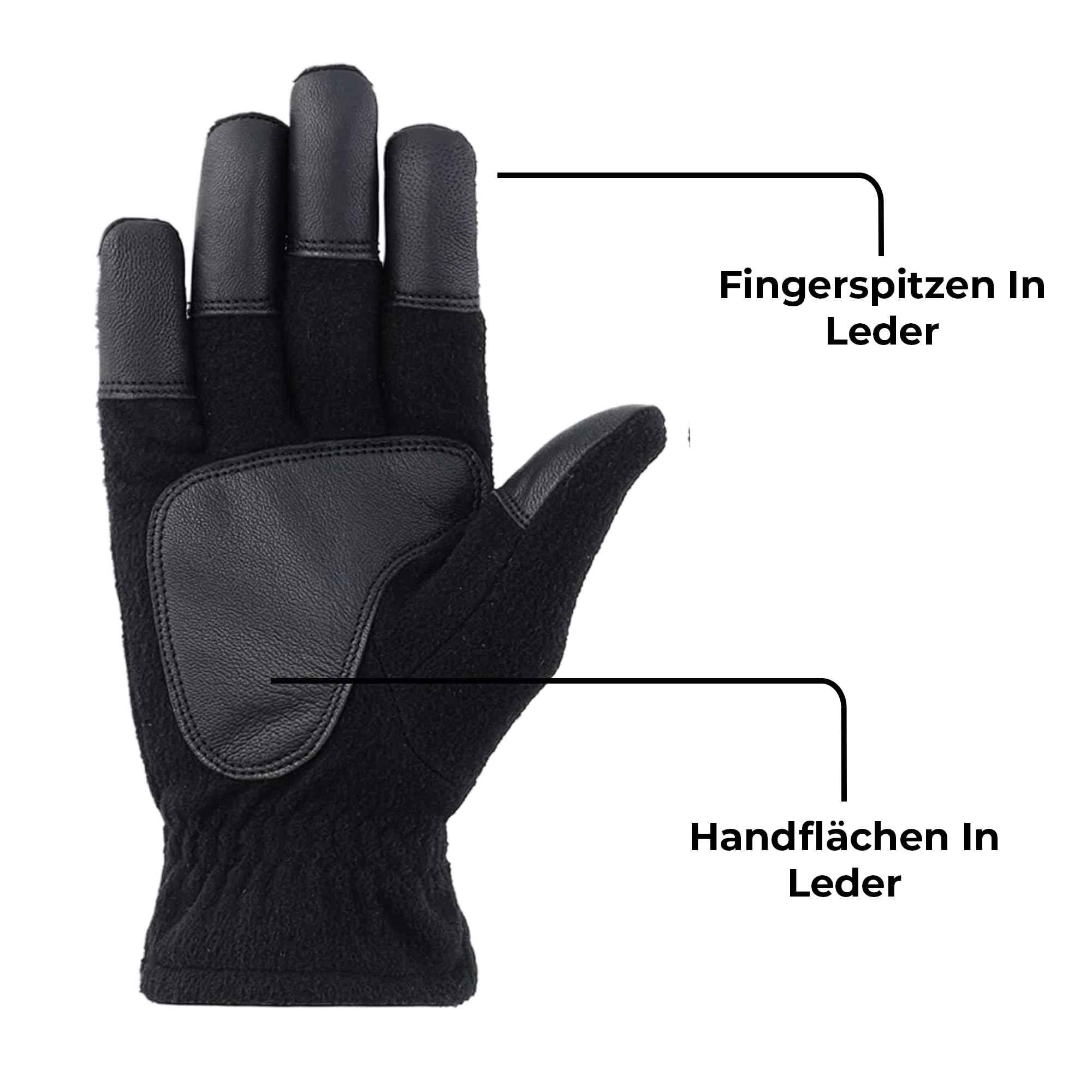 BEARPAW PRODUCTS Schießhandschuh Winter - Schutz & Wärme aus Fleece & Glattleder, präziser Ablass und Fingerschutz für das Bogenschießen und das sichere Bogensport Training im Winter - Größe M