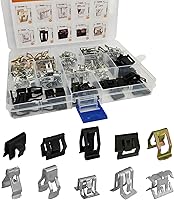 Tecledsn 100Pcs 10 Sizes Metal U-Clip Trim Panel Spring Clips Kit 4A0-867-276A Replacement for Most Cars