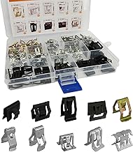 100Pcs 10 Sizes Auto Car U-Clip Metal Trim Panel Spring Clip Trim Moulding Clip Kit 4A0-867-276A Replacement for Most Cars