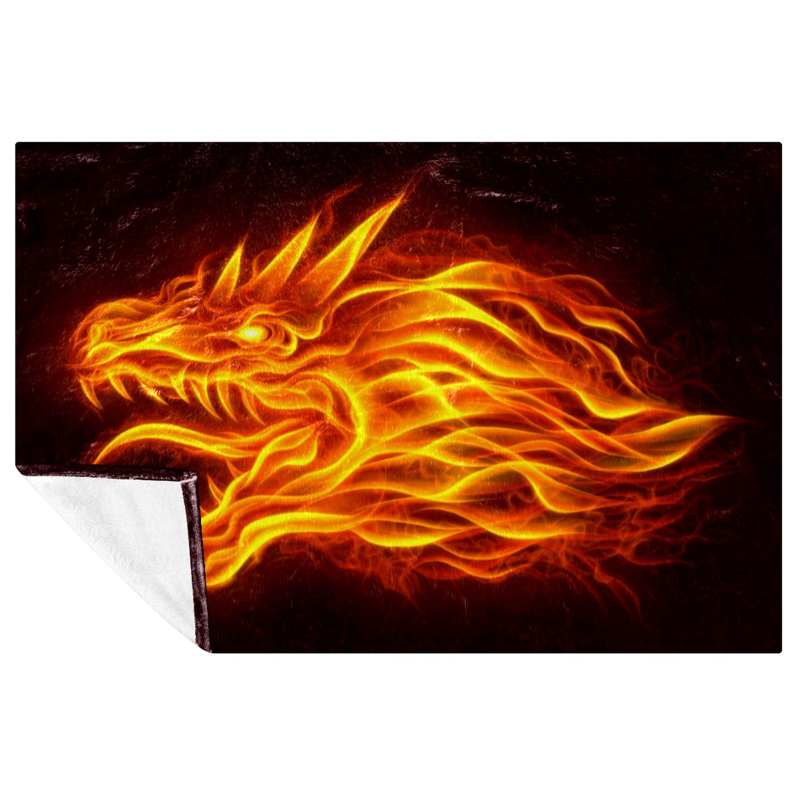 Couverture tête de dragon plaid chaud pour camping et pique-nique