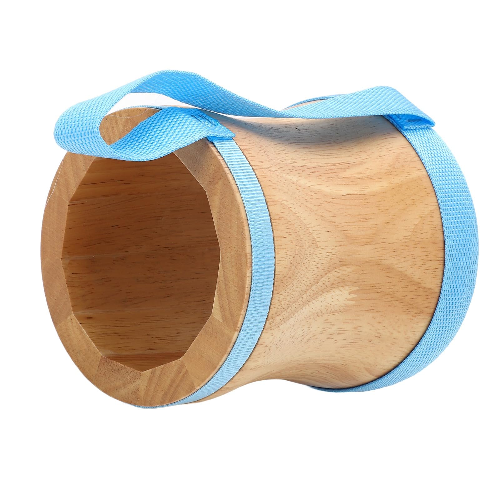 Tambour Bongo à main, instrument de percussion musical en peau de mouton avec sangle de transport et bâton (bleu)