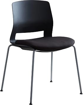 Lorell Arctic Series Black Stack Chair Pack of 2