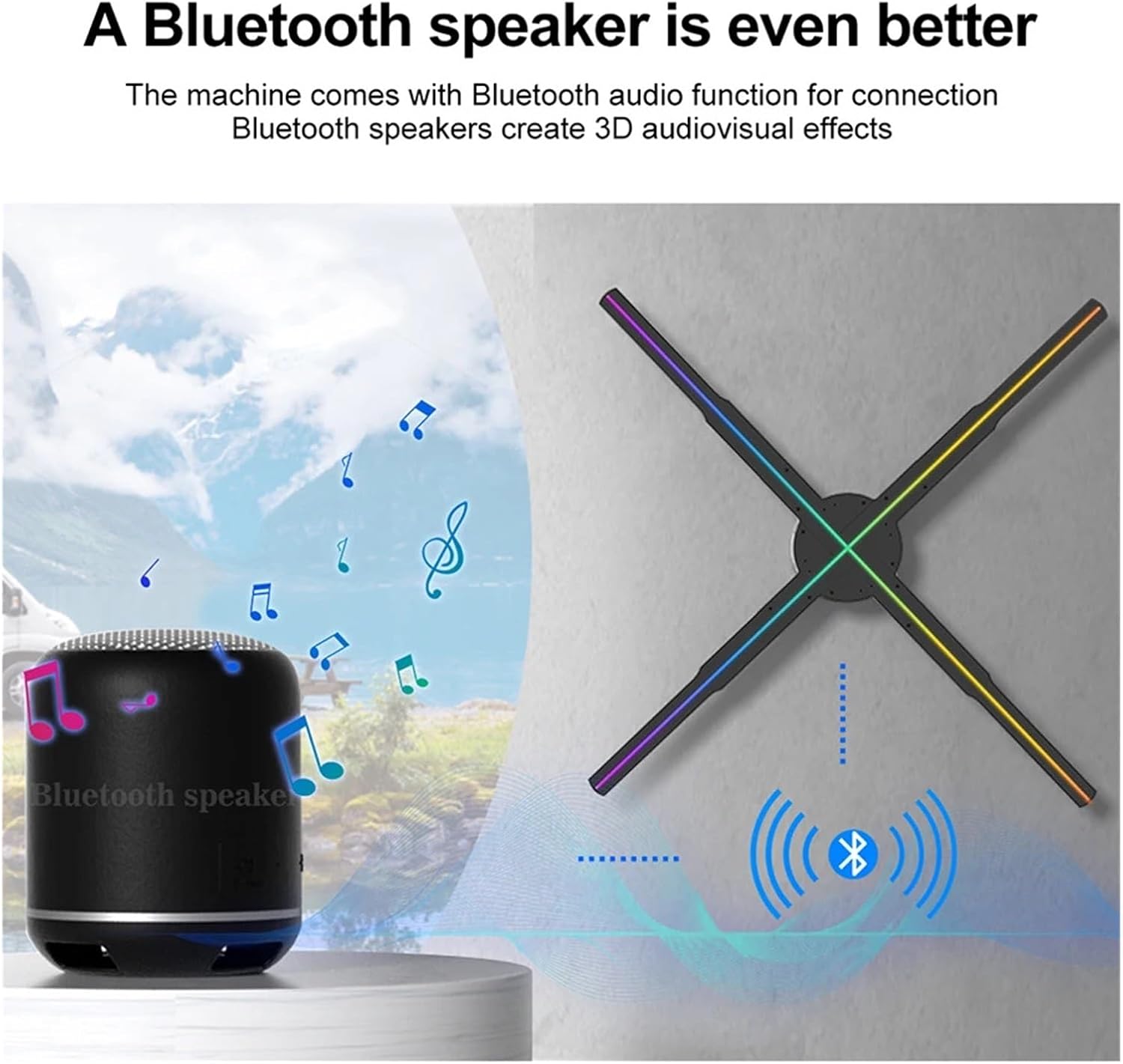 52CM/20.47インチ 裸眼3Dホログラフィック広告機、LEDライト回転空中画像WiFi制御ホログラフィックファンスクリーンプロ