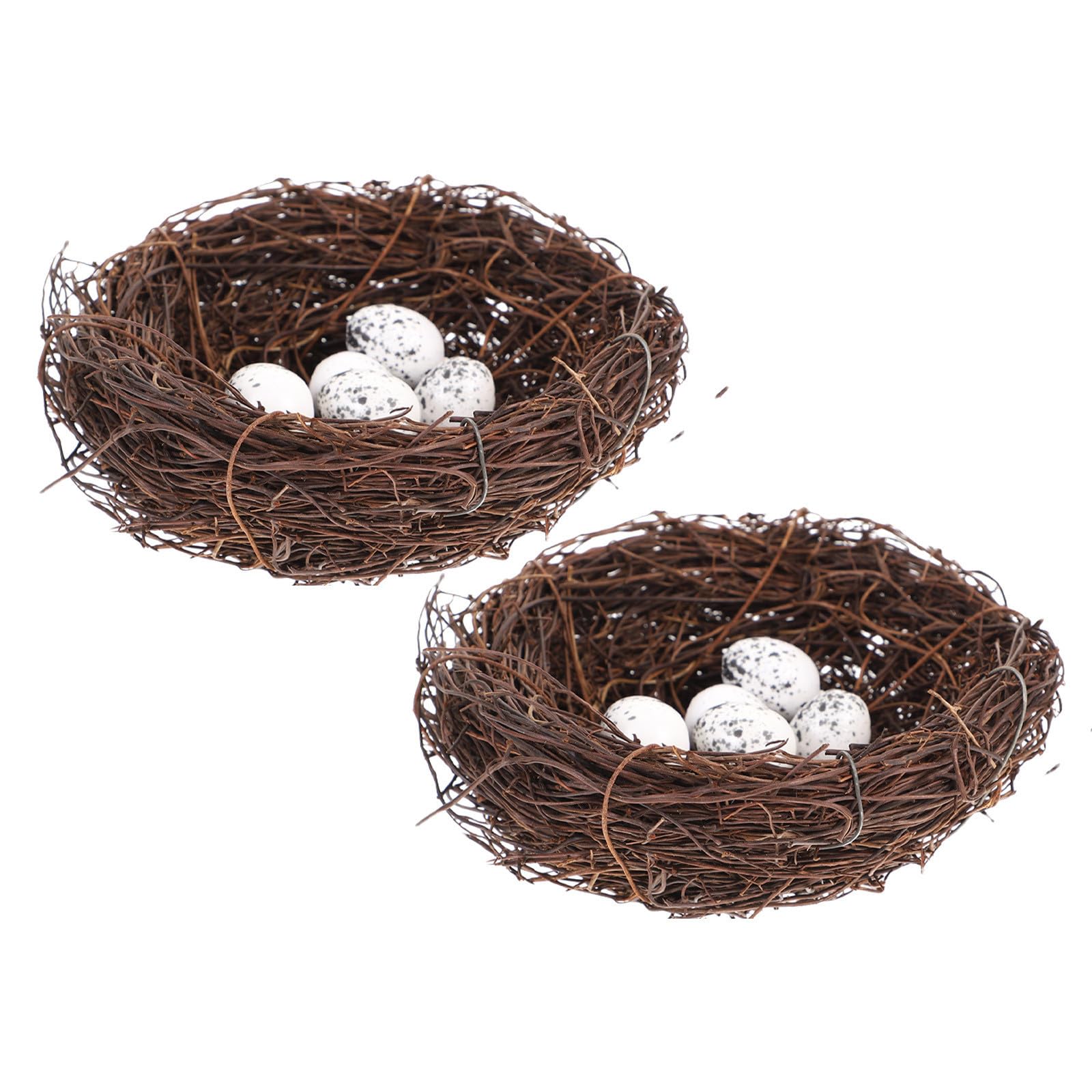 Nido de pájaro decorativo SOIMISS para Pascua, huevos artificiales y ratán sintético para casa