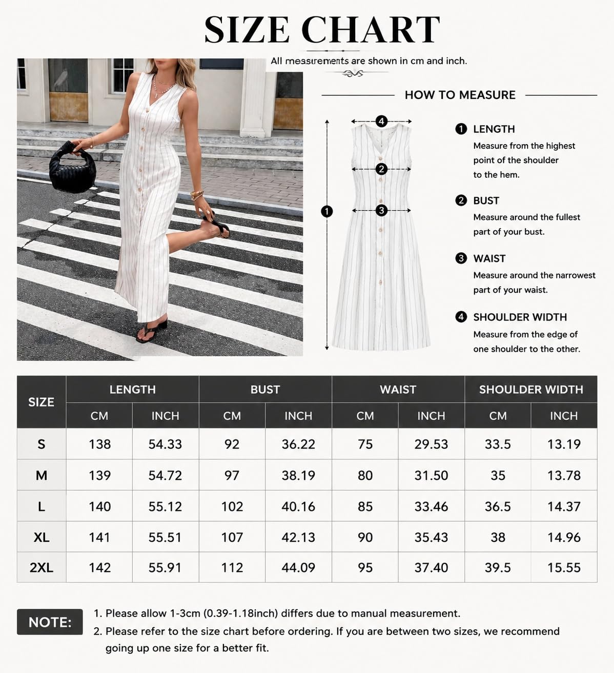 Vestito Donna Abito Lungo A Righe da Donna Senza Maniche con Scollo A V Abbottonatura Frontale con Spacco Laterale vestibilità Aderente Righe Bianche Abiti Estivi da Donna Abiti Lunghi D