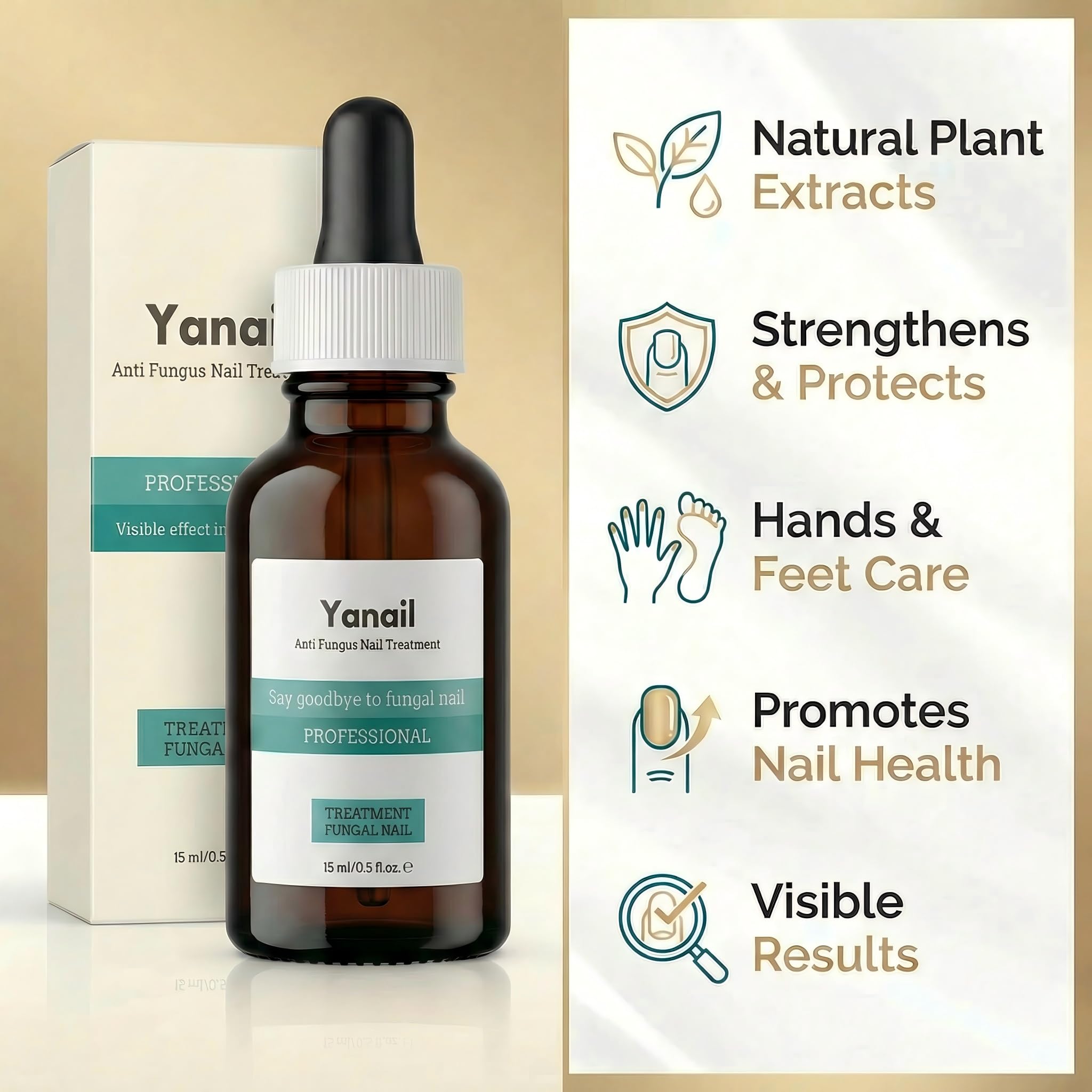 Micosi Unghie Piede - Yanail Trattamento Antimicotico Liquido per Onicomicosi e Funghi delle Unghie dei Piedi | Formula Naturale Rafforzante | Azione Rafforzante e Protettiva | 15ml