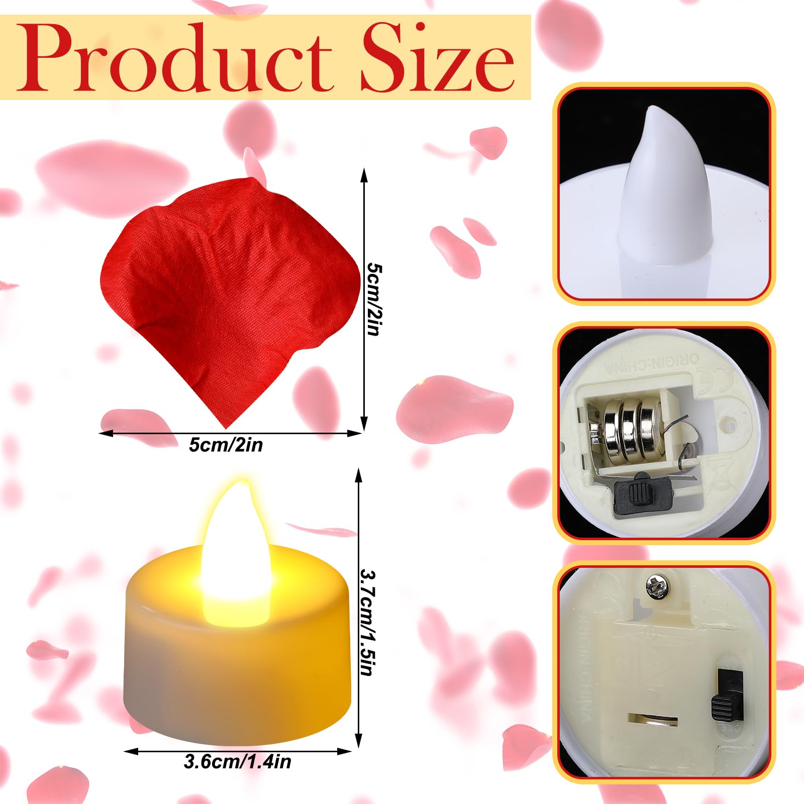 El juego de decoración romántica incluye tablero de letras de fieltro LED, 24 velas de té sin llama y 1000 pétalos de rosa artificiales para propuestas, aniversarios, bodas, anuncios de