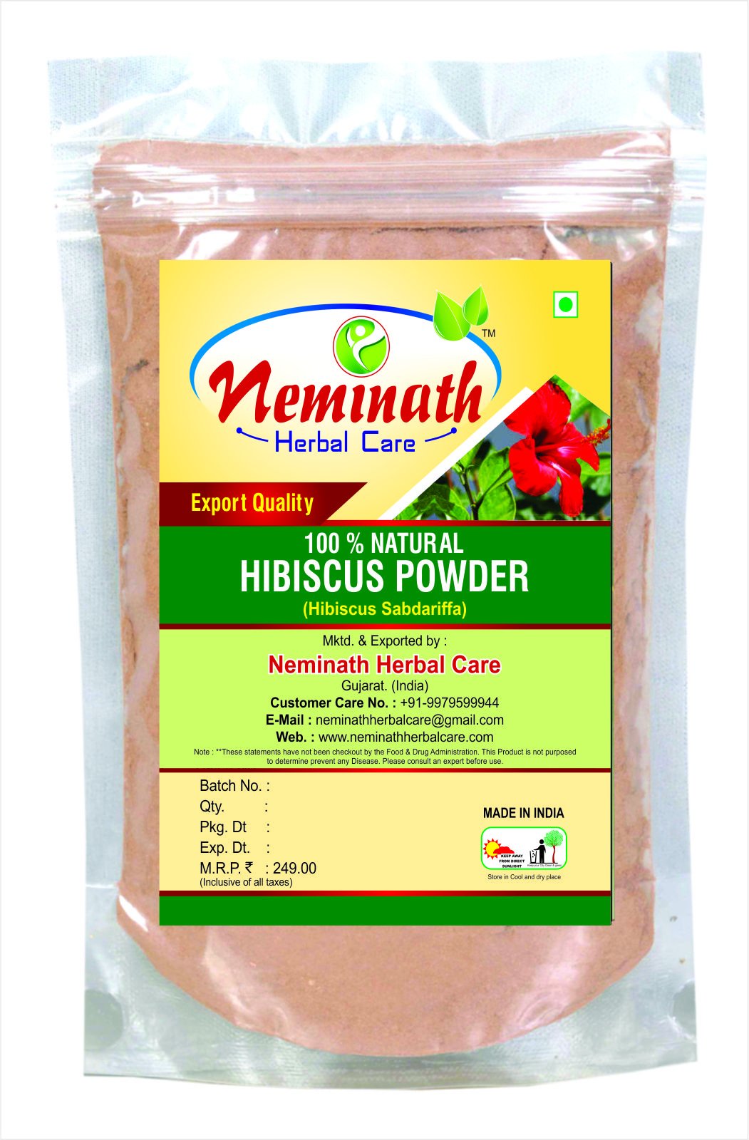 Hibiscus Powder For Hair | 100% Natural & Pure Gudhal Flower Powder | Hibiscus Flower (Rosa Sinensis) Powder For Bouncy Hairs Naturally | 100 Grams, Pack of 1