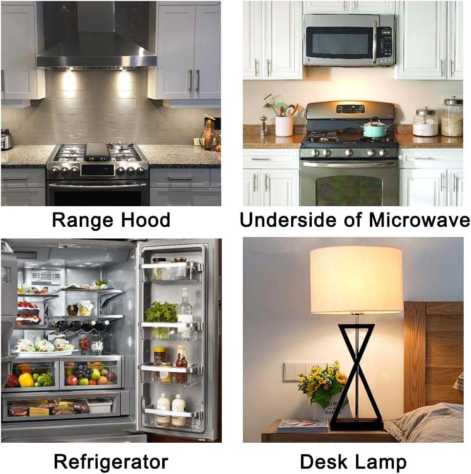 E17 LED Bulb, Stovetop Light, Appliance Bulb Under Microwave Oven, Non-Dimmable, 4W Warm White 3000K, 110V-130V, 6-Pack