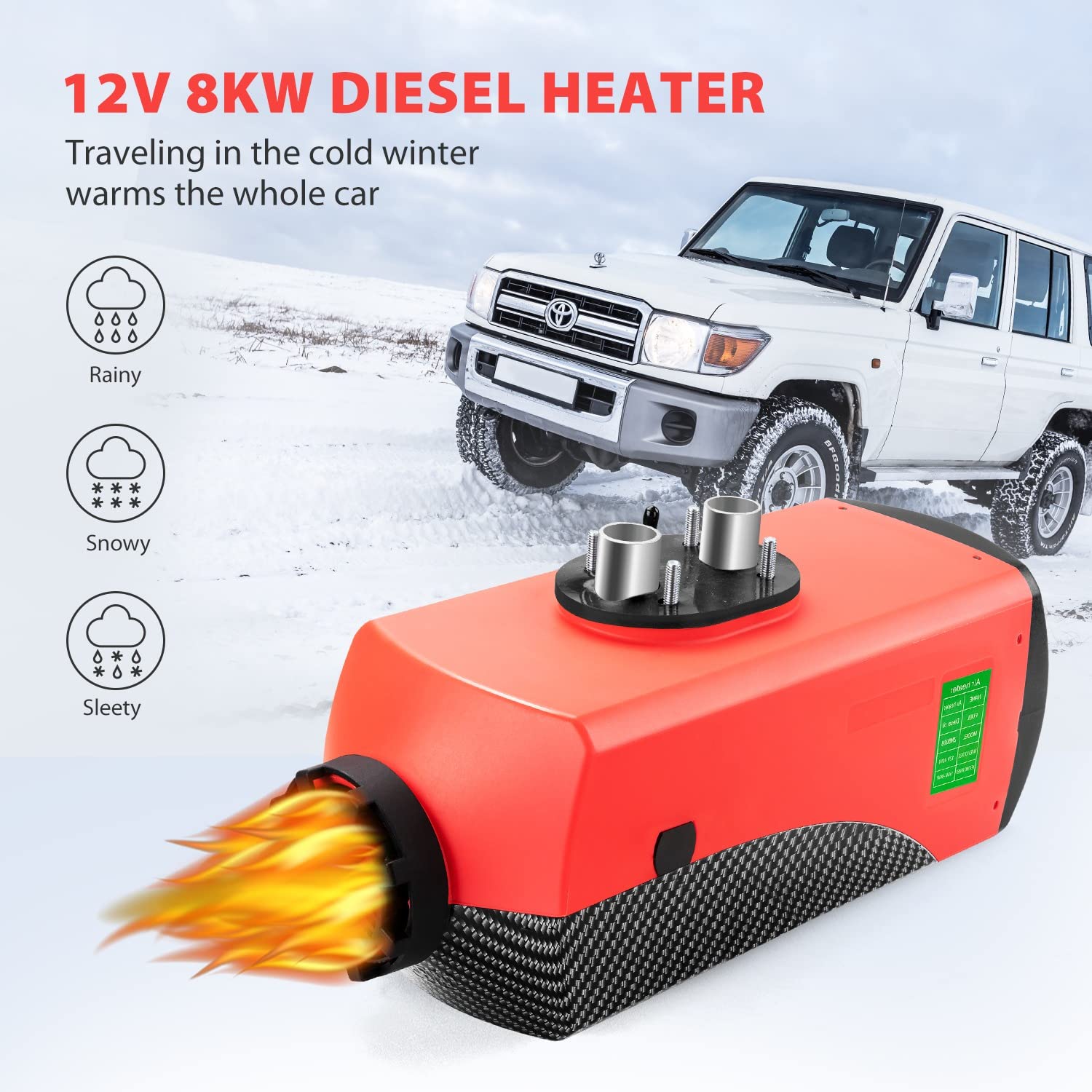 Riscaldatore Diesel 12V Da 2KW/5KW/8KW Con Telecomando - Per Camper, Barche, Camion
