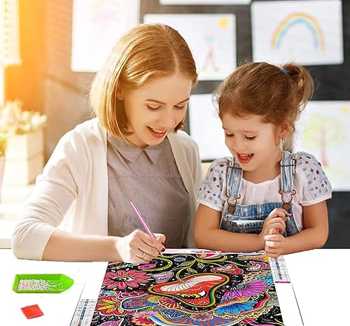 Miniatura 2 de Kits de pintura de diamantes de hongos, kits de pintura de diamantes 5D para adultos y niños, kits de arte de diamantes de bricolaje, pintura de