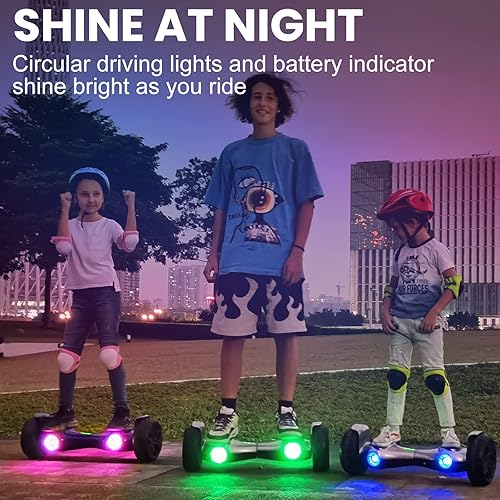 Miniatura 6 de SISIGAD Neumáticos sólidos de 8.5 pulgadas, aeropatineta todoterreno para adultos, adolescentes y niños, scooter de autoequilibrio todo terreno con