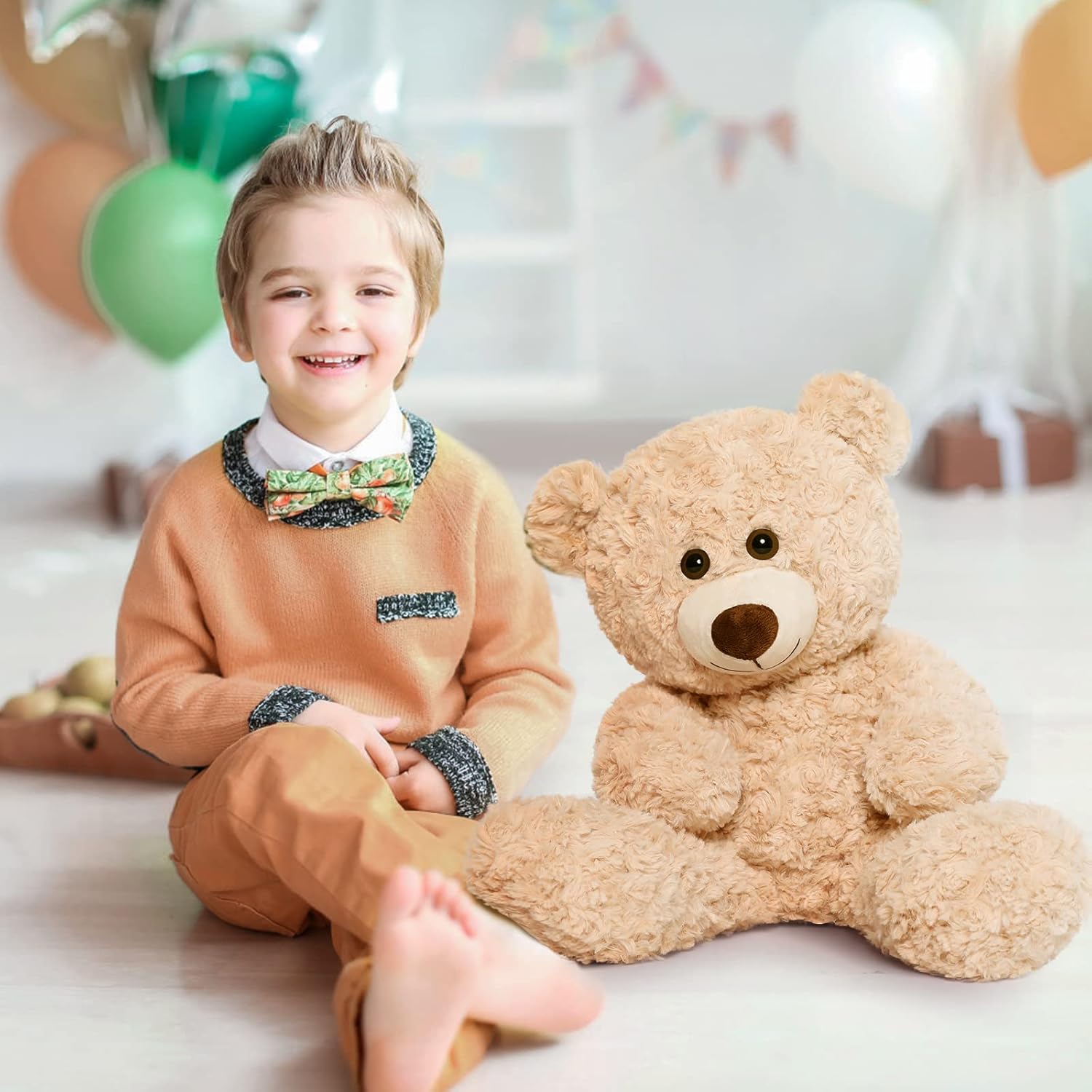 Tezituor Small Teddy Bear Stuffed Animals, Cute 18inchTeddy Bear Plush Toys for Kids Girl Boy, Valentines Teddy Bear plushie Gift for Girlfriend Boyfriend Women Wife, Beige - Image 7