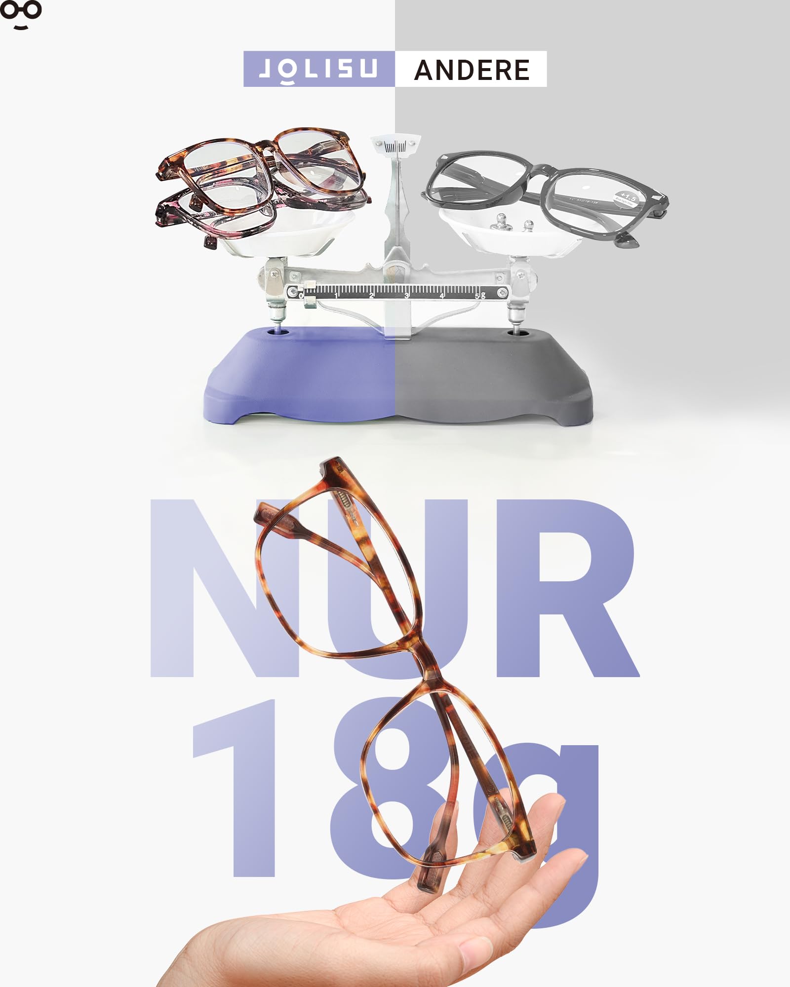 JOLISU Lesebrille mit Blaulichtfilter 5er Pack - Federbügel, Schlanke Leichtgewichts-Brille, Zeitlos & Stabil | Brillen​(1.25)