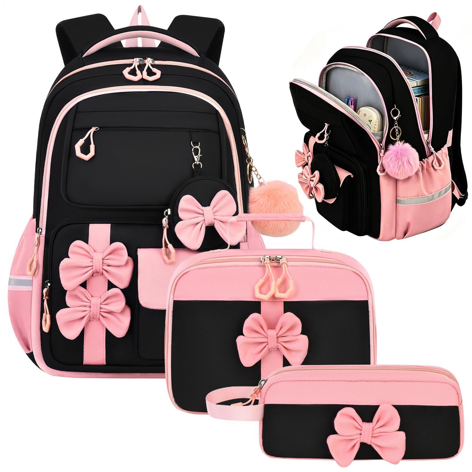 Juego de mochila de 3 piezas para niñas, 18 pulgadas, con estuche para