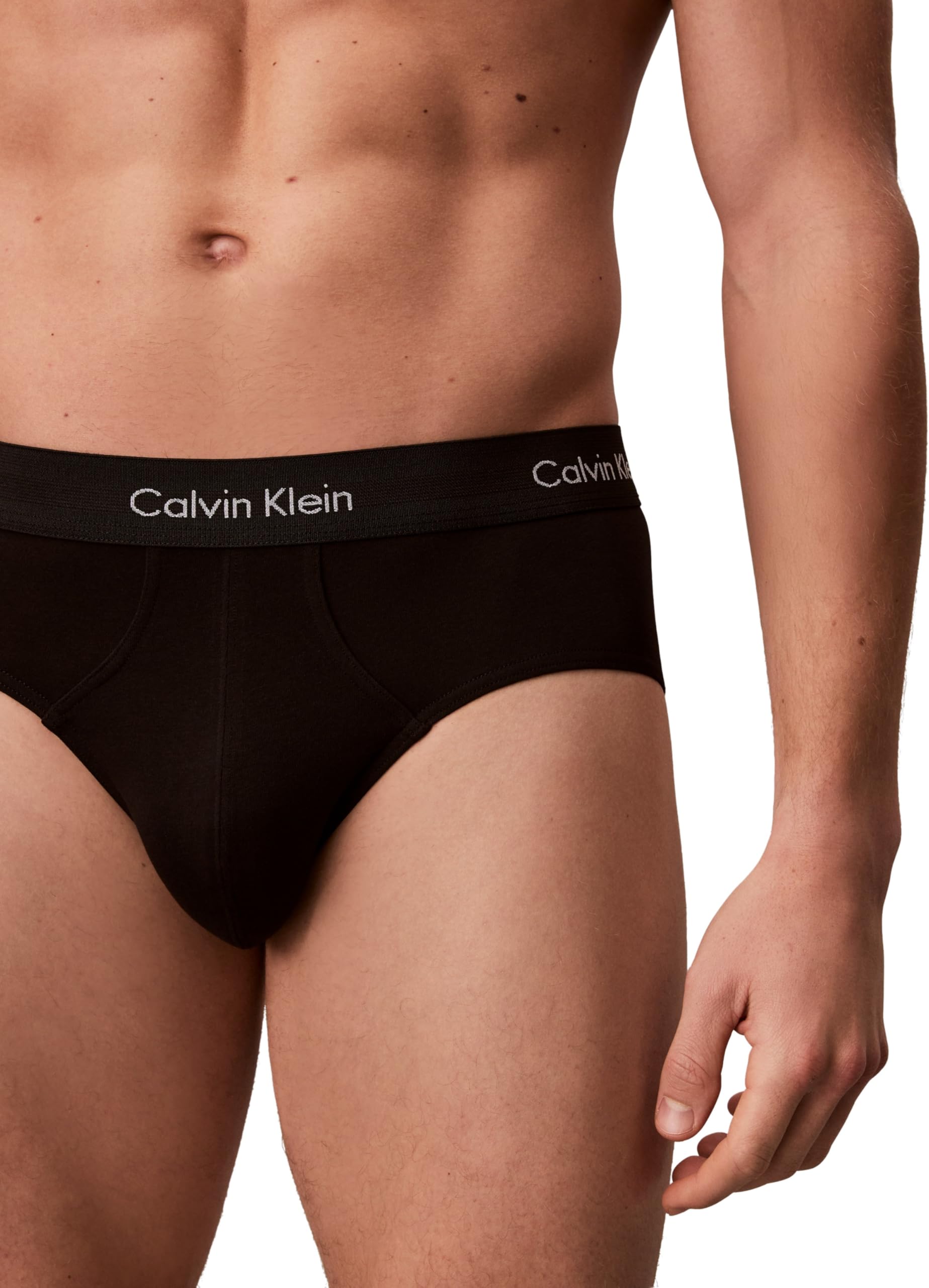 Calvin Klein Pack de 3 Calzoncillos Hip Brief para Hombre Algodón Elástico