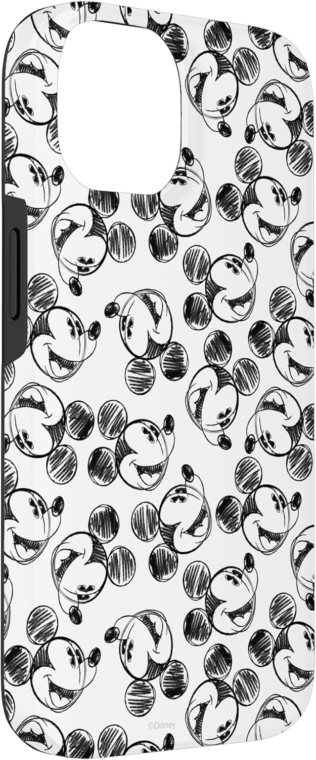 Disney Mickey Mouse Black and White Sketch Print Case for iPhone 14