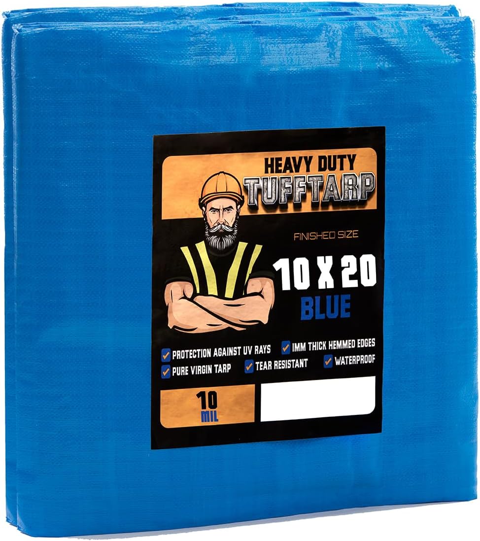TUFF Tarp Heavy Duty Poly Tarps Varying Thickness Waterproof, UV & Rain