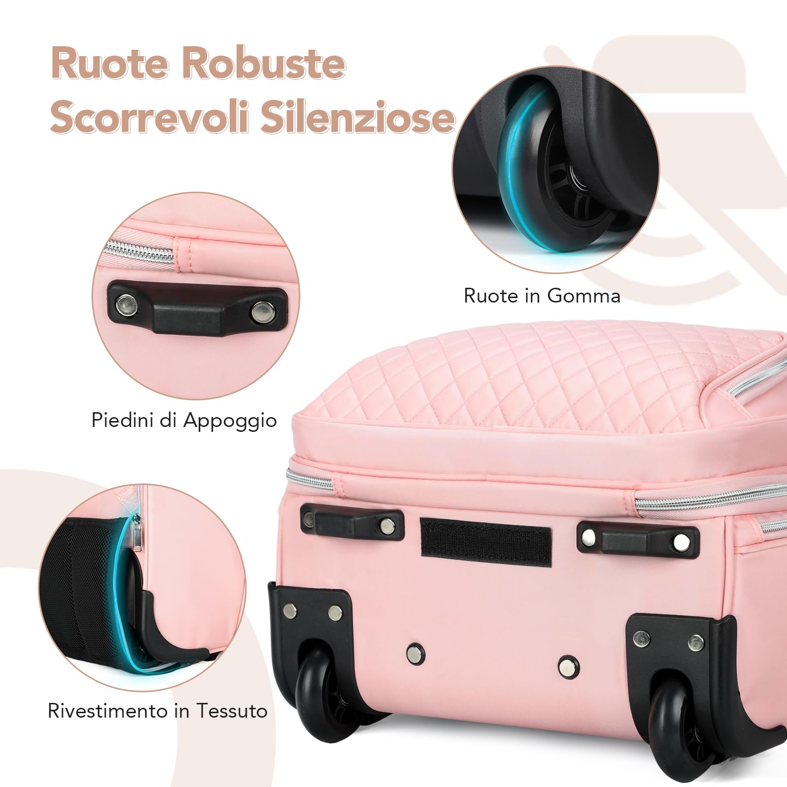Ponhog Zaino Trolley Viaggio per PC Portatil da 15.6/16/17.3 Pollici, Zaino da Viaggio con Ruote Uomo e Donna, Zaino Trolley per Affari Università Viaggi Aereo