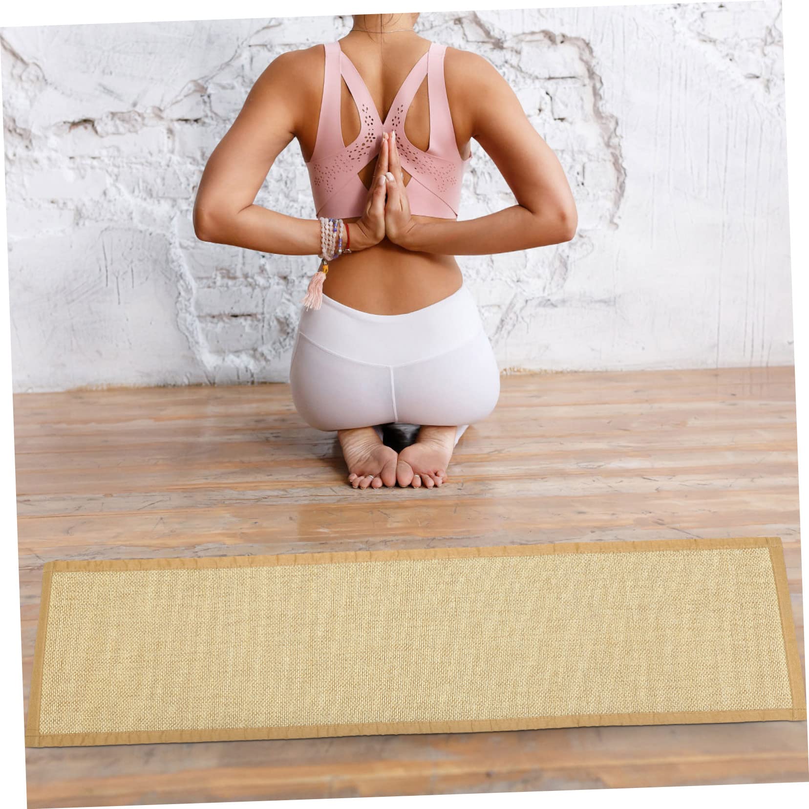 Tappetino Tatami giapponese 50 x 150 cm, tappetino da meditazione intrecciato, cuscino da pavimento traspirante for yoga, relax, lettura, sala da tè, soggiorno e decorazioni for la casa